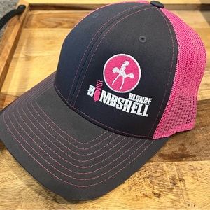 Blonde Bombshell Pink and Grey Trucker Cap
